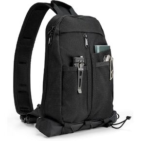VIPERADE UGS1 Casual Daypack Shoulder Sling Bag Small Outdoor Chest Pack for Men Traveling, Hiking, Camping (Black)