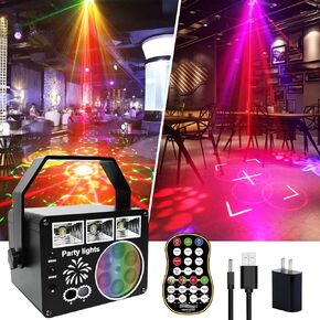 WUZSTAR Stage Lights, Stage Laser Party Lights DJ Lights, Music Sound and Remote Control for Wedding Party Disco Lights Bar Club Lights (5 x 4 x 3.74 inches)