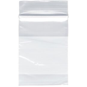 Plymor 2" x 3" (Pack of 100), 2 Mil with White-Block Zipper Reclosable Plastic Bags