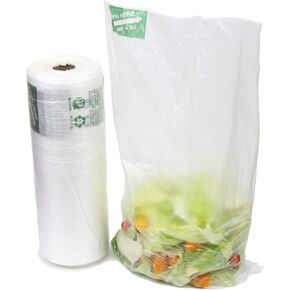 Fit Meal Prep 650 Ct 12"x 20" Large Plastic Produce Bag Roll, US Made HDPE, Durable Clear Food Storage Saver for Fruit Vegetable Bakery Snack Grocery Bags in Saudi Arabia