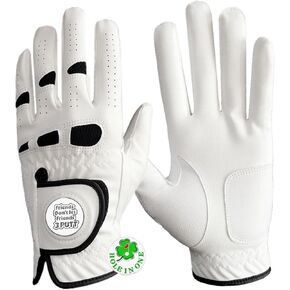 Men's Golf Glove Left Hand Right Value 1 Pack with 2 Ball Marker, Weathersof Grip Soft Comfortable Enhanced Performance, Fits Sizes Small Medium ML Large XL XXL 3XL
