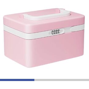 Medicine Lock Box, Lockable Medication Box with Portable Storage Case,Locked medicine box,Locking medicine box Empty Storage Case blue