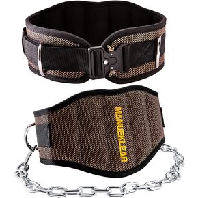 حزام غمس لرفع الأثقال من مانويكلير، 2 في 1 حزام رفع الأثقال وحزام الغمس مع سلسلة أحزمة رفع الأثقال الثقيلة للخصر في صالة الألعاب الرياضية للرجال والنساء من أجل السحب والقرفصاء والتدريب واللياقة البدنية والتمرين in Kuwait