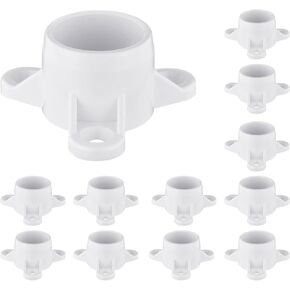 1/2 Inch PVC Flange, 25 Pack - Polyvinyl Chloride Pipe Fittings, Table Screw Caps, for DIY PVC Rod Holder Projects, Making Storage Shelves, Support Feet