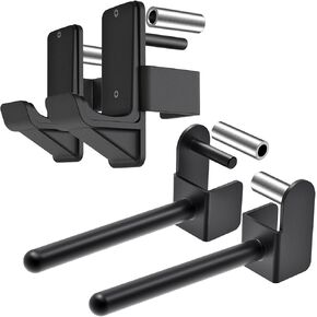 J-Hooks and Weight Plate Holder Set for 2" x 2" Power Rack with 5/8" or 1" Hole - Squat Rack Attachments for Strength Training and Weight Storage - Fits Standard 1-inch Weight Plates.