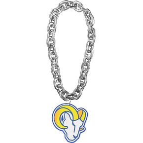 Aminco Los Angeles Rams Ram Head Logo NFL Fan Chain, Silver