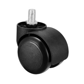 uxcell Office Chair Casters Wheels 2 Inch PU Twin Wheel M10x14mm Threaded Stem Swivel Caster Black, 8 Pcs