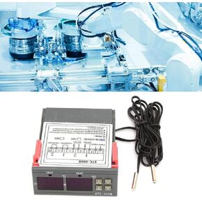Jeanoko STC-3008 50/60Hz Dual Display Dual NTC Probe Sensor 10A -50°C-70°C Digital Temperature Thermostat Controller (110~220V)
