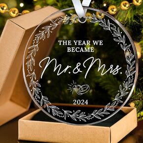 Engagement Gifts for Couples - Gifts for Newly Engaged Couples, Happy Engagement Gifts for Her, Friends, Women - Just Engaged Gifts for Bride, Bride to Be - Acrylic Engaged Ornament 2024