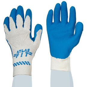 SHOWA Atlas 300 Natural Latex Palm Coated General Purpose Work Glove, Blue, Large (Pack of 12 Pair)