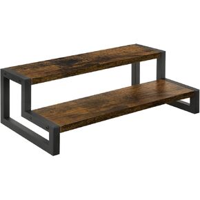 Tiered Display Stand Riser Shelf, Wooden Spice Rack Organizer for Countertop, 2 Tier Kitchen Counter Shelf