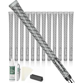 Full Cord Golf Grips ,13 Grips Set or 13 Grips with Full Regripping Kits ,Anti-Slip Cord Golf Club Grips, Standard/Midsize