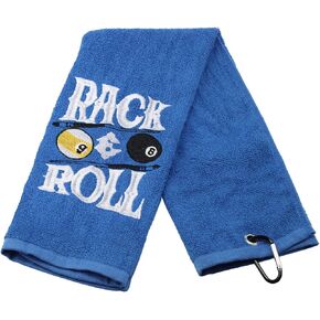 LEVLO Embroidered Billiards Snooker Towel Rack & Roll Snooker Sports Towels for Billiard Pool Player Towels Gift (Rack & Roll)