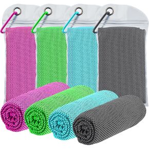 Cooling Towels Neck and Face,(40" x 12") Bulk Ice Towel,Soft Breathable Cooling Towels for Hot Weather,Athletes,Yoga,Gym,Workout,Sports,Camping,Microfiber Cold Towels 4pack