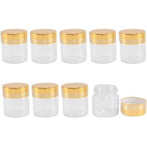 Transparent Bottle with Gold Aluminum Cover 40ml Glass Jars Idea for Wedding Small Wishing Bottles Wholesale 6pcs