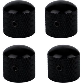 4Pcs Metal Guitar Knobs Black Volume Tone Speed Control Knobs for Fender Telecaster Gibson Les Paul Electric Guitar Bass Accessories (Black)