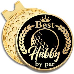 Best Hubby by Par Golf Golf Ball Marker with Magnetic Hat Clip, Funny Golf Gift for Men