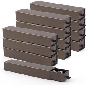 Lainrrew Jewelry Gift Box, Luxury 12-Pack Jewelry Gift Box Velvet-Lined, Compact Drawer Style for Earrings & Rings, Stylish Necklace Bracelet Organizer, 8.3x1.8x1.4 Inches (Black)