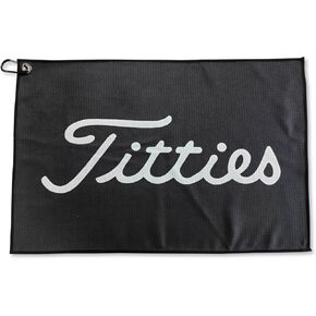 Black Funny Golf Microfiber Towel - Premium Towel for Golf Bags with Magnetic Holder - Ideal Golf Accessories for Men and Women-Golf Club Bag Accessories for a Fun Golfing Experience | Great Gift Idea