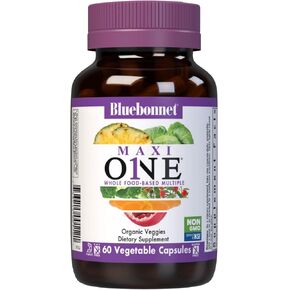 Bluebonnet Nutrition Maxi One (with Iron), Whole Food Multiple, Enzymes, Energy, Vitality, Gluten & Dairy & Soy Free, Kosher, Vegetarian Friendly, Non-GMO, 2 Month Supply, Beige, 60 Count