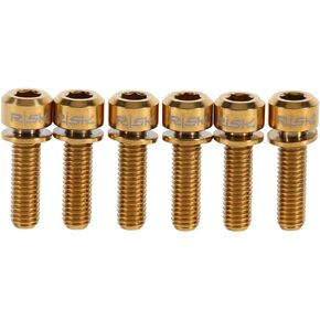 Tbest Stem Bolt,6pcs Alloy M5 x 18mm Bolts Screw with Washers Set for MTB Stem