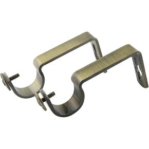 Rod Desyne Heavy Duty 1 inch Wall Antique Brass Single Bracket Pair, 2 Count (Pack of 1), 2 Piece in Saudi Arabia