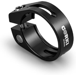 Corki Cycles Bike Seatpost Clamp 28.6mm Bike Seat Post Collar Aluminium Alloy Black