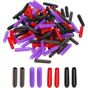 uxcell 100pcs Rubber End Caps 2mm ID Vinyl Round Tube Bolt Cap Cover Screw Thread Protectors Black, Red, Brown, Purple