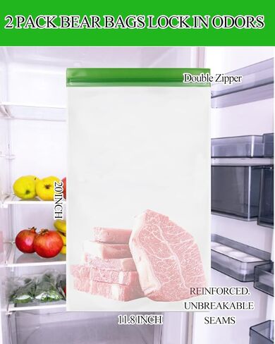 4 pack Bear Bags for Food Backpacking- Double Seal Odor Barrier Storage Bags 7.87 Mil Reusable Camping and Household, Lock in Odors Keep Contents Fresh and Waterproof, Reusable Odor Proof Bags ( 9*10) in Saudi Arabia