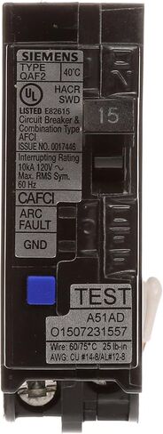 Siemens 15A & 20A 120V 1-Pole Tandem CAFCI Type QTA Circuit Breakers - Feed Two Circuits from One Breaker in Saudi Arabia