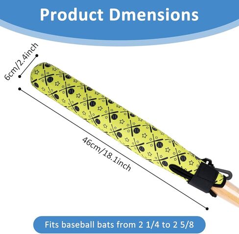 كم الخفاش مع خطاف معلق، 2 عبوة من أكمام الخفاش لمضرب البيسبول رولينجز | مضرب T-Ball، غطاء حماية لتدفئة الخفاش، مقاس عالمي، محمول ومقاوم للماء - للأطفال والشباب والبالغين in Kuwait