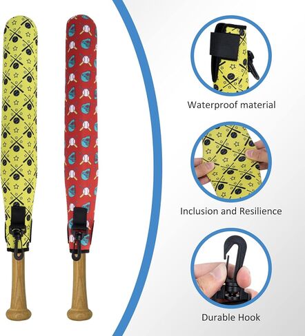 كم الخفاش مع خطاف معلق، 2 عبوة من أكمام الخفاش لمضرب البيسبول رولينجز | مضرب T-Ball، غطاء حماية لتدفئة الخفاش، مقاس عالمي، محمول ومقاوم للماء - للأطفال والشباب والبالغين in Kuwait