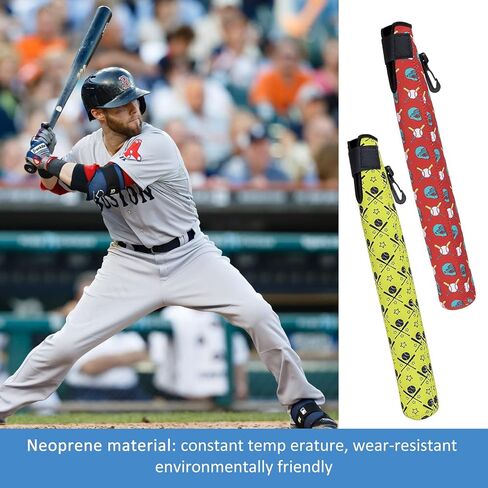 كم الخفاش مع خطاف معلق، 2 عبوة من أكمام الخفاش لمضرب البيسبول رولينجز | مضرب T-Ball، غطاء حماية لتدفئة الخفاش، مقاس عالمي، محمول ومقاوم للماء - للأطفال والشباب والبالغين in Kuwait