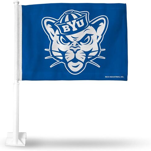 علم سيارة Rico Industries NCAA BYU Cougars Sailor مزدوج الجوانب - 40.64 سم × 48.26 سم - عمود قوي يتم تثبيته على السيارة/الشاحنة/السيارات in Saudi Arabia