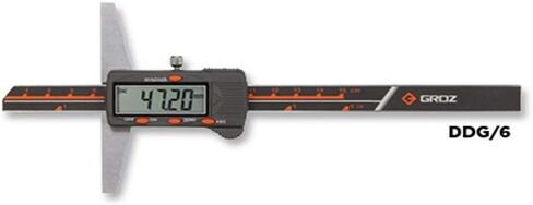 مقياس العمق الرقمي Groz 16091، بدون خطاف، 0-8 بوصة/0-200 مم؟ 0.0005 بوصة/0.01 مم، عرض القاعدة 4 بوصة، أربعة أزرار in Kuwait