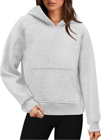 OFEEFAN Hoodies for Womens Sweatshirt Cropped Fall Fashion 2024 Outfits Trendy Fleece Pullover Long Sleeve Tops in Saudi Arabia