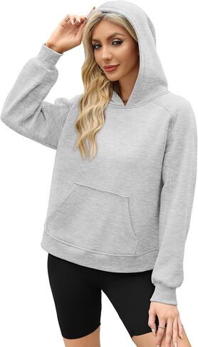 OFEEFAN Hoodies for Womens Sweatshirt Cropped Fall Fashion 2024 Outfits Trendy Fleece Pullover Long Sleeve Tops in Saudi Arabia