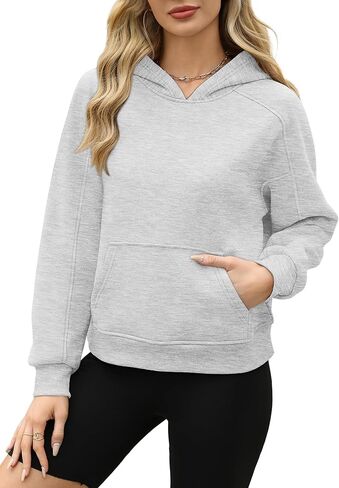 OFEEFAN Hoodies for Womens Sweatshirt Cropped Fall Fashion 2024 Outfits Trendy Fleece Pullover Long Sleeve Tops in Saudi Arabia