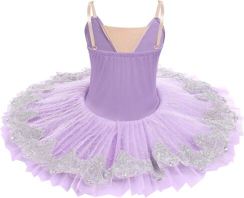 AFAVOM Girls Camisole Skirted Leotard Swan Lake Ballet Dance Outfit Embroidery Tutu Ballerina Princess Dress for Performance in Saudi Arabia