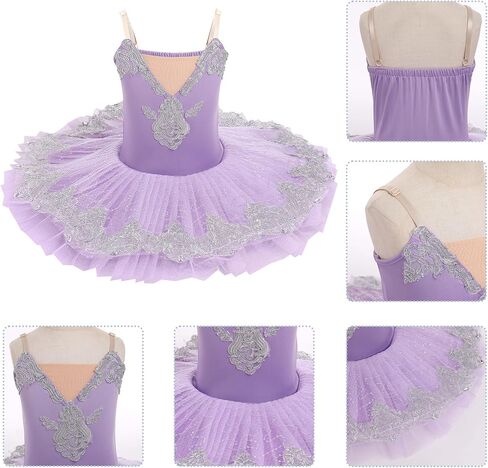 AFAVOM Girls Camisole Skirted Leotard Swan Lake Ballet Dance Outfit Embroidery Tutu Ballerina Princess Dress for Performance in Saudi Arabia