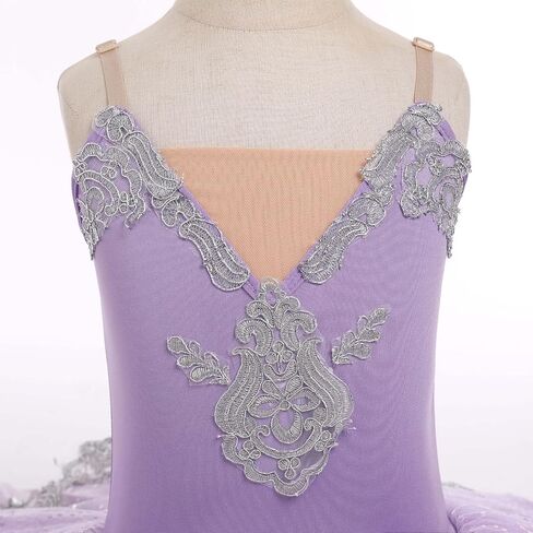 AFAVOM Girls Camisole Skirted Leotard Swan Lake Ballet Dance Outfit Embroidery Tutu Ballerina Princess Dress for Performance in Saudi Arabia