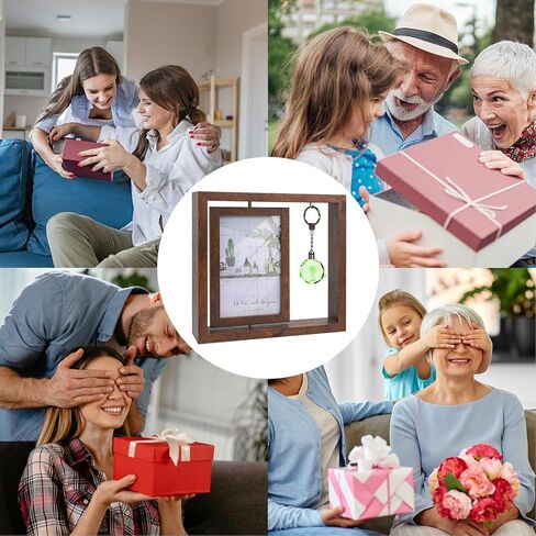 Picture Frame 4x6 - Solid Wood Picture Frames,Display Photo 3x5 inch with Mat, 4x6 inch without Mat,Photo Frames for Tabletop (Rotating frame brown) in Saudi Arabia