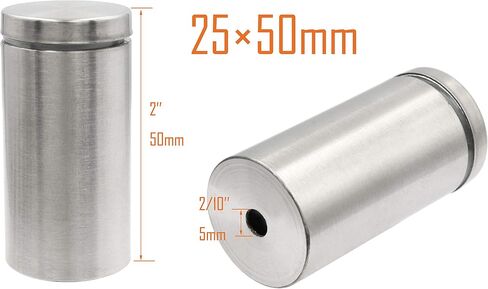LBY 20pcs Glass Standoff Mount Stainless Steel Wall Standoff,12mm x 50mm(.47''x1.97'') Sign Standoff Screws, Advertising Screws Mounts Glass Acrylic Nail,Stainless Steel Silver in Saudi Arabia