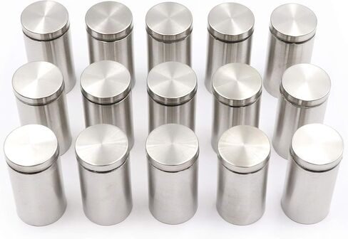 LBY 20pcs Glass Standoff Mount Stainless Steel Wall Standoff,12mm x 50mm(.47''x1.97'') Sign Standoff Screws, Advertising Screws Mounts Glass Acrylic Nail,Stainless Steel Silver in Saudi Arabia