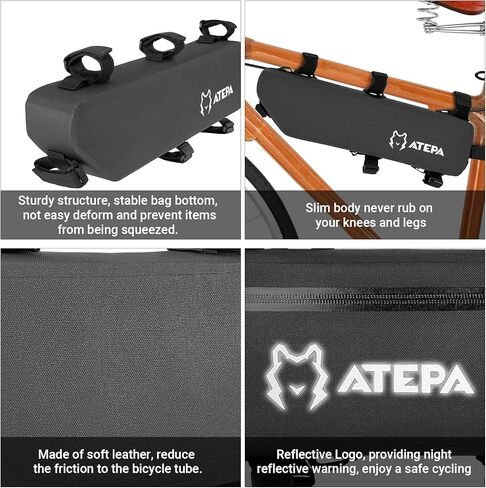 ATEPA حقيبة إطار الدراجة 2L/4L حقيبة دراجة أعلى أنبوب حقيبة الدراجة للدراجات دراجة سرج حقيبة الدراجة الحقيبة تحت مقعد لدراجة الطريق الجبلية مقاوم للماء سعة كبيرة in Kuwait