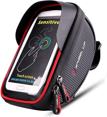 Bike Handlebar Bag, Bicycle Phone Mount, Waterproof Cycling Frame Bags Top Tube Pouch Pannier Bike Phone Holder Stand for iPhone 15 14 13 12 11 Pro Max XS XR X 8 7 Plus Samsung Smartphone Below 6.5'' in Saudi Arabia