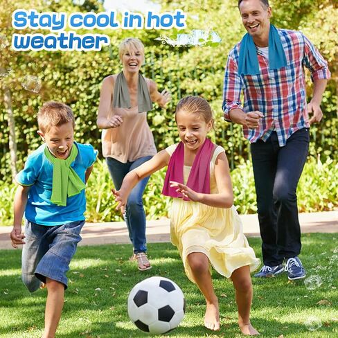 4 Pack Mini Cooling Towels (30"x9") - Kids Cooling Towel, Soft Breathable Cooling Neck Wraps with UPF 50 Sun Protection for Boys Girls Running Exercise Parent-Child Activities School Outdoor Sports in Kuwait