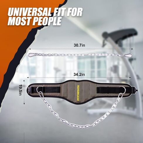 حزام غمس لرفع الأثقال من مانويكلير، 2 في 1 حزام رفع الأثقال وحزام الغمس مع سلسلة أحزمة رفع الأثقال الثقيلة للخصر في صالة الألعاب الرياضية للرجال والنساء من أجل السحب والقرفصاء والتدريب واللياقة البدنية والتمرين in Kuwait