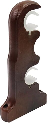 2Pcs Double Curtain Rod Brackets Wooden Curtain Rod Brackets Wall Mounted Drapery Rod Support Brackets （Red Bronze） in Saudi Arabia