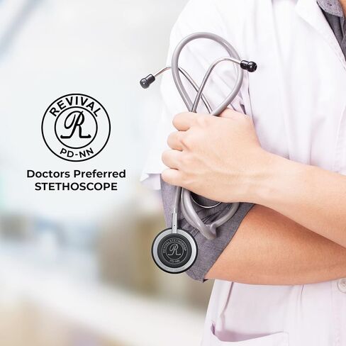 Revival Pediatric Neonatal Stainless-Steel Dual Head Stethoscope for Infant Care, Pediatricians, Neonatologist, Nurses and Medical Students with tunable Diaphragm, Latex Free tubing (Black) in Saudi Arabia